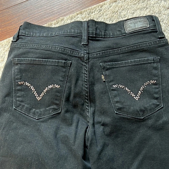 Levi’s perfectly slimming 512 bootcut EUC Black sz6 mid rise embellished pockets - Picture 4 of 7